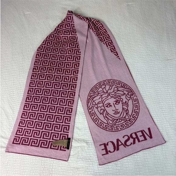 Versace Fuchsia and Light Pink Medusa Scarf - Picture 6 of 8